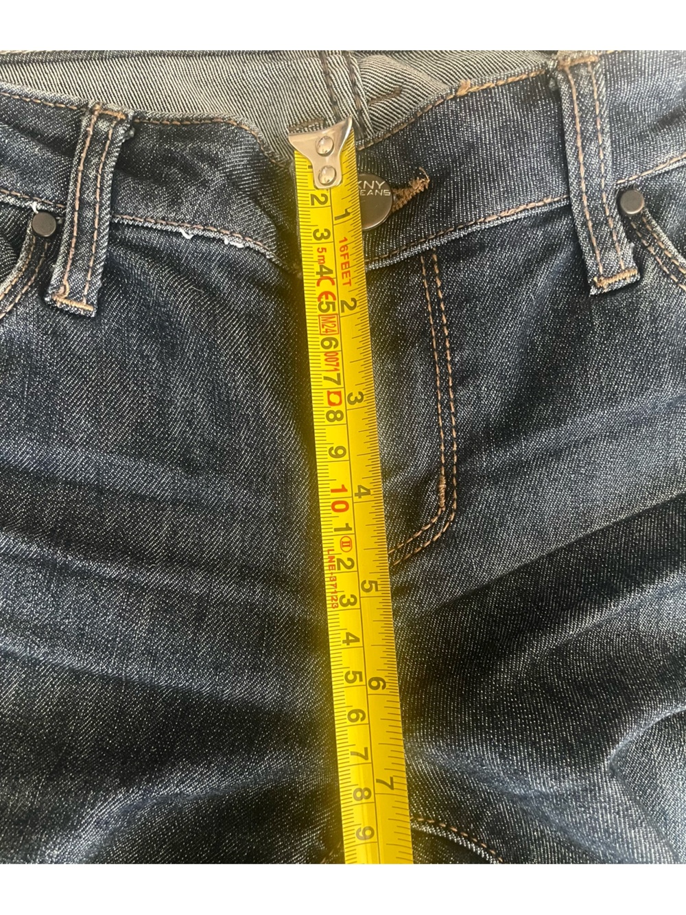 DKNY Jeans Dark Wash Cropped Straight Leg Raw Hem Jeans Size 4 - Picture 7 of 10